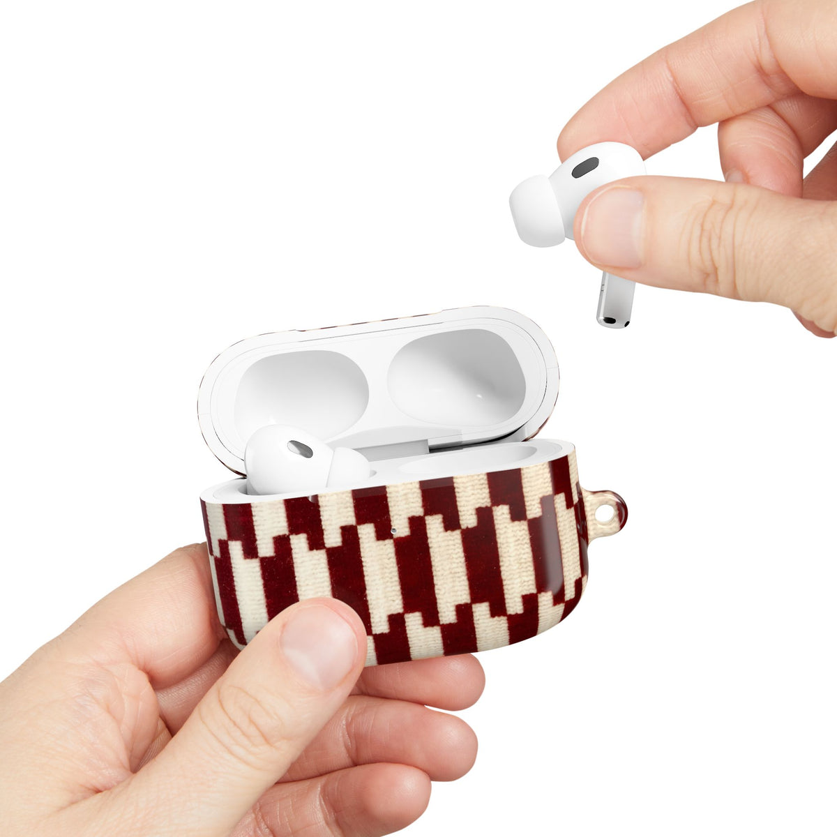 Wine & Cream AirPod Case – Slim Protective Charging Case