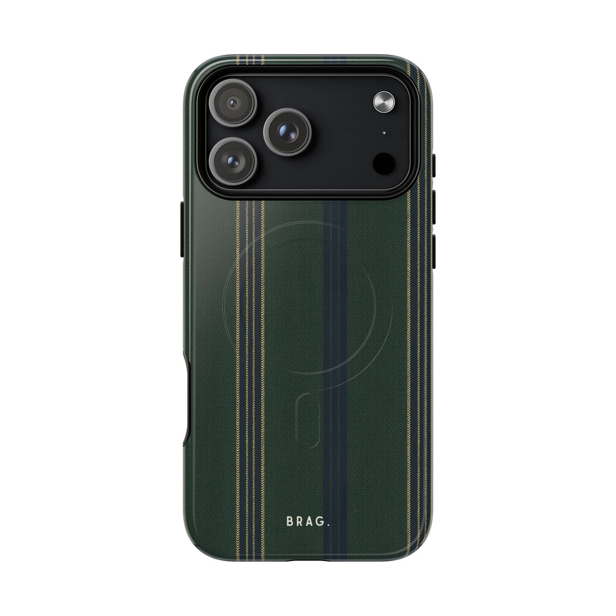 Olive Pinstripe MagSafe Tough Phone Case — Magnetic Protective Cover