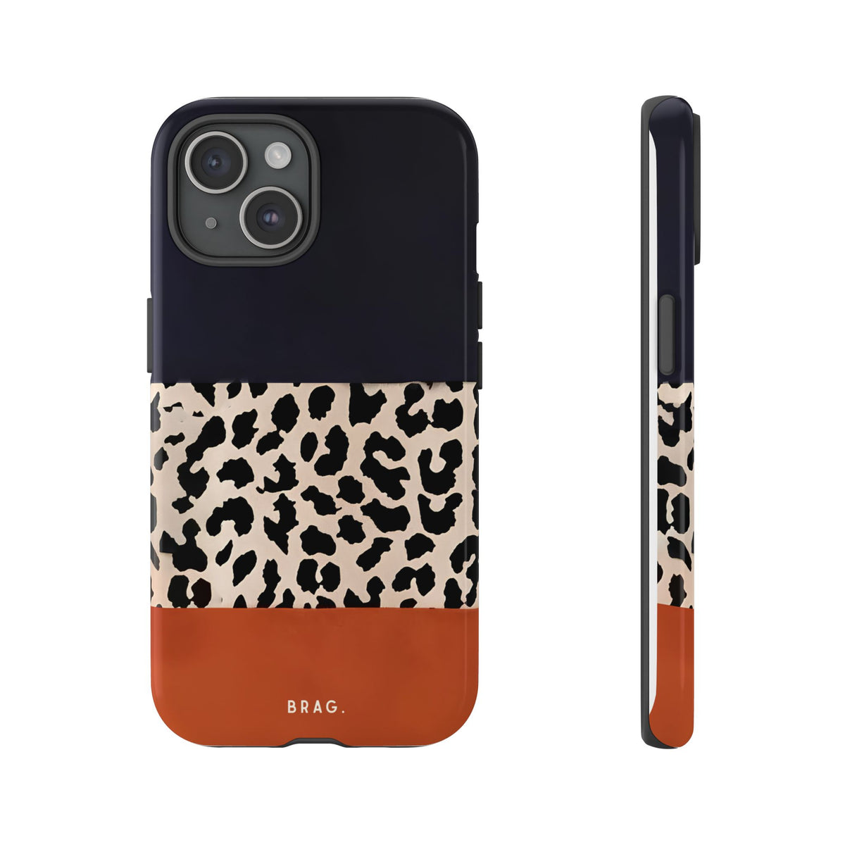 Leopard Block Tough Phone Case – Shockproof Protective iPhone Cover
