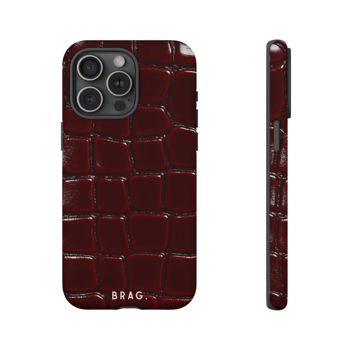 Cherry Leather Tough Phone Case – Shockproof Protective iPhone Cover