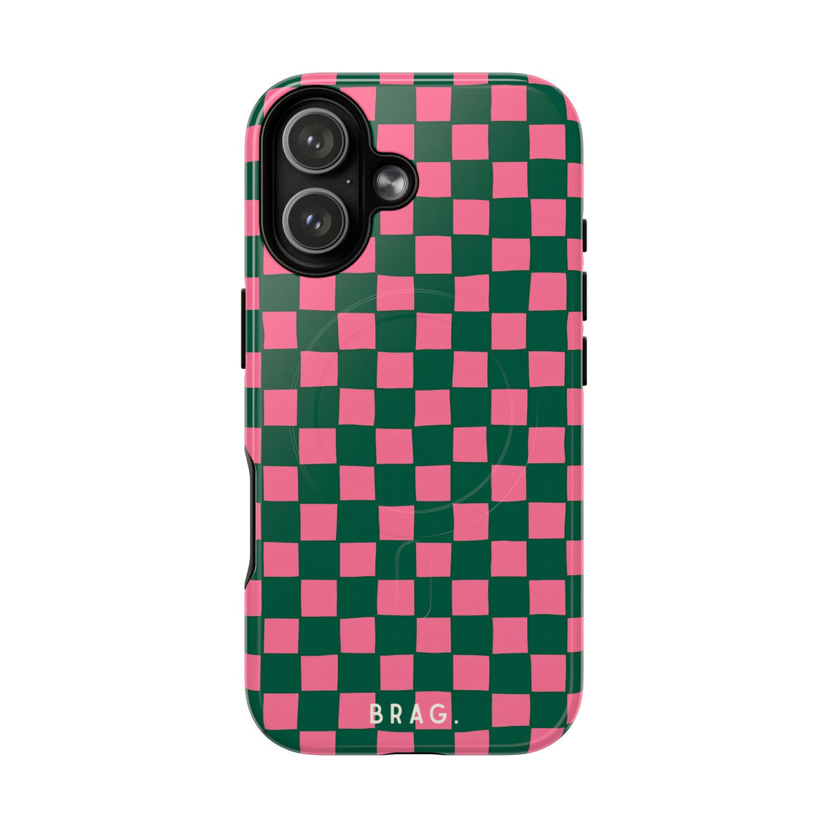 Rasberry Checks MagSafe Tough Phone Case — Magnetic Protective Cover