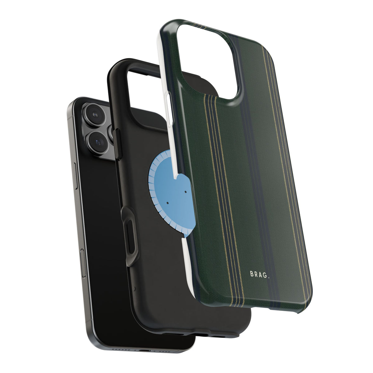 Olive Pinstripe Magnetic Impact-Resistant Phone Case