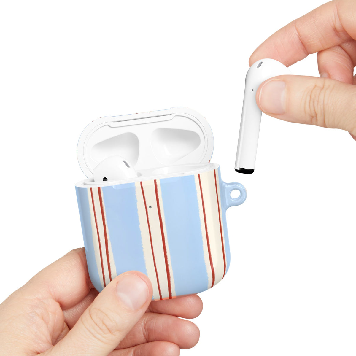 Blue Linen AirPod Case – Slim Protective Charging Case