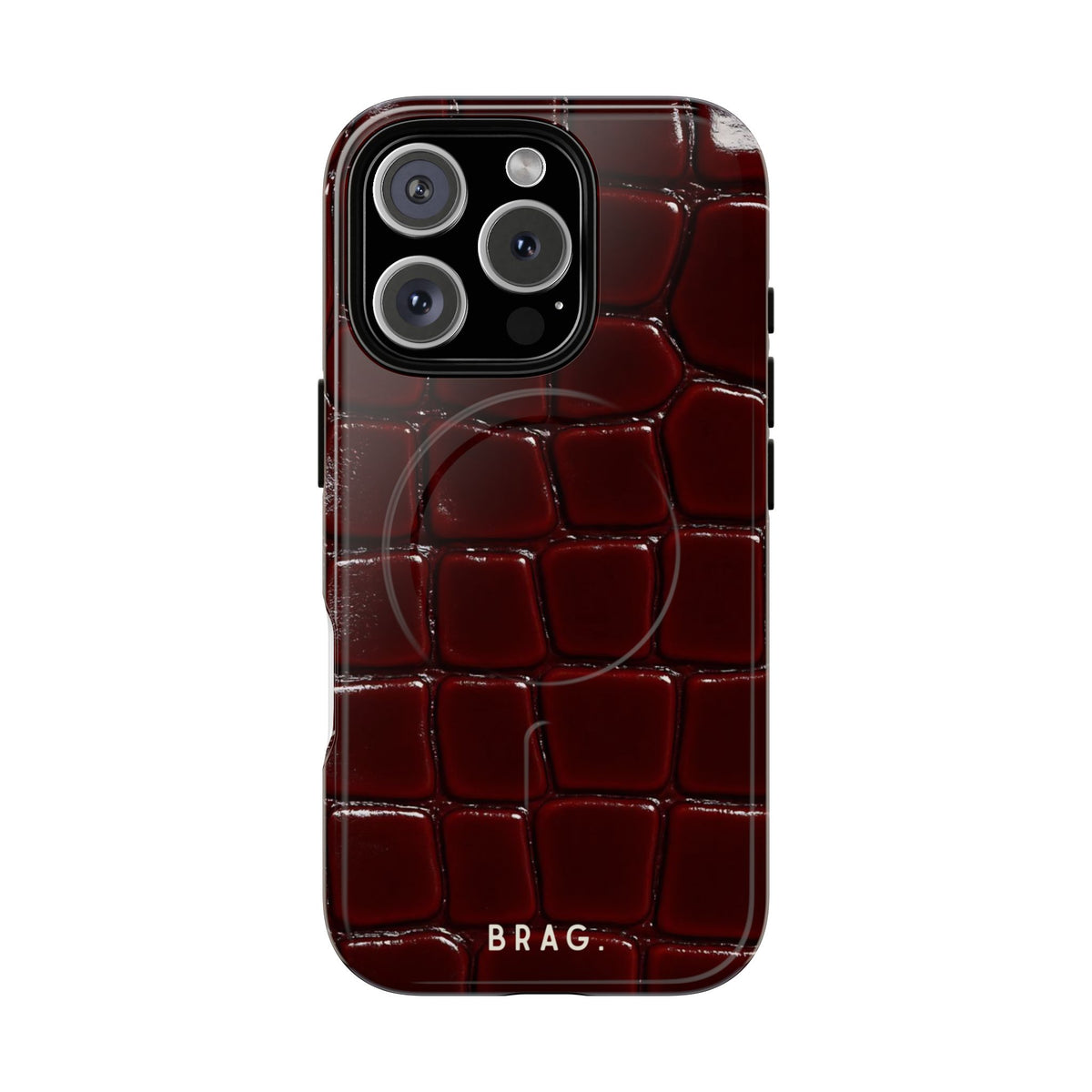 Cherry Leather MagSafe Tough Phone Case — Magnetic Protective Cover
