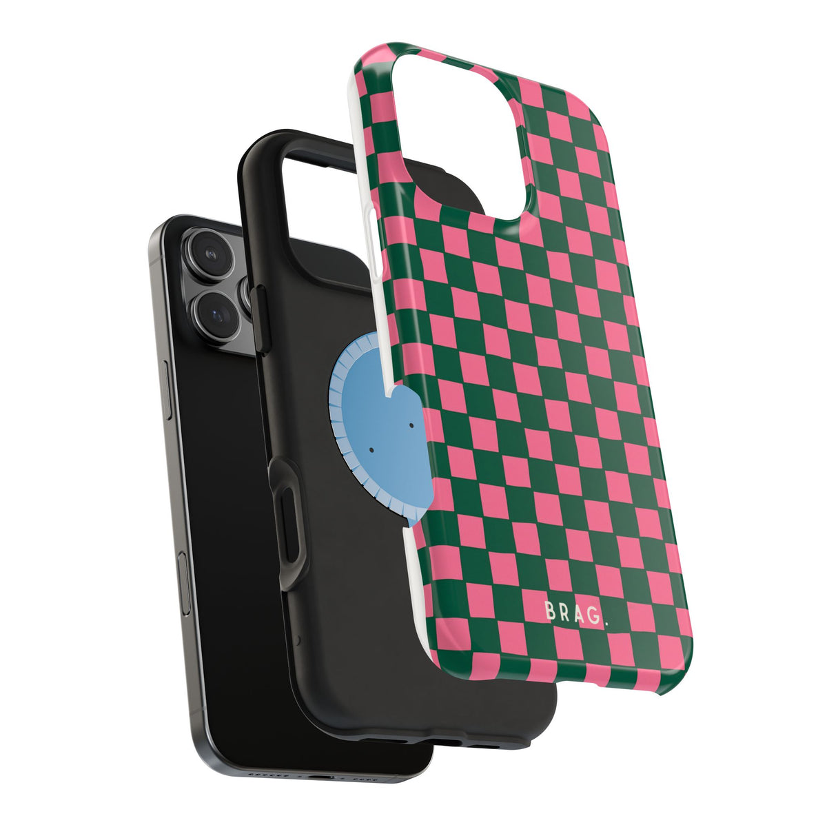 Rasberry Checks Magnetic Impact-Resistant Phone Case
