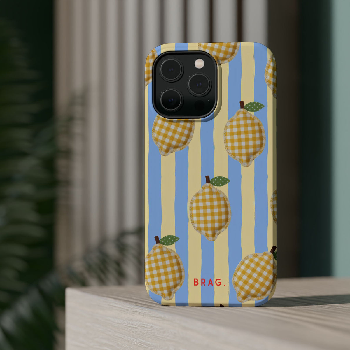 Lemon checks Magnetic Impact-Resistant Phone Case
