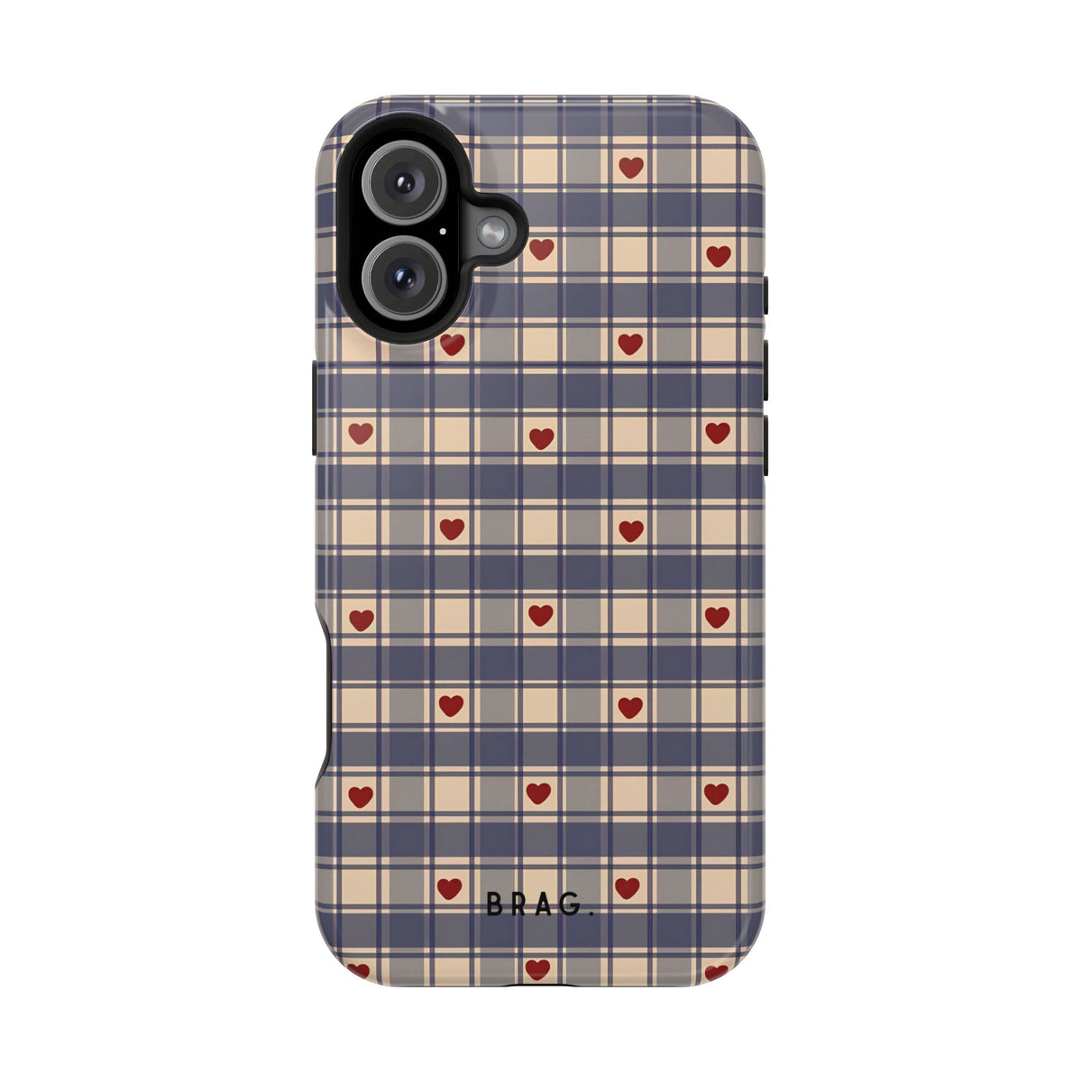 Heart Plaid Magnetic Impact-Resistant Phone Case