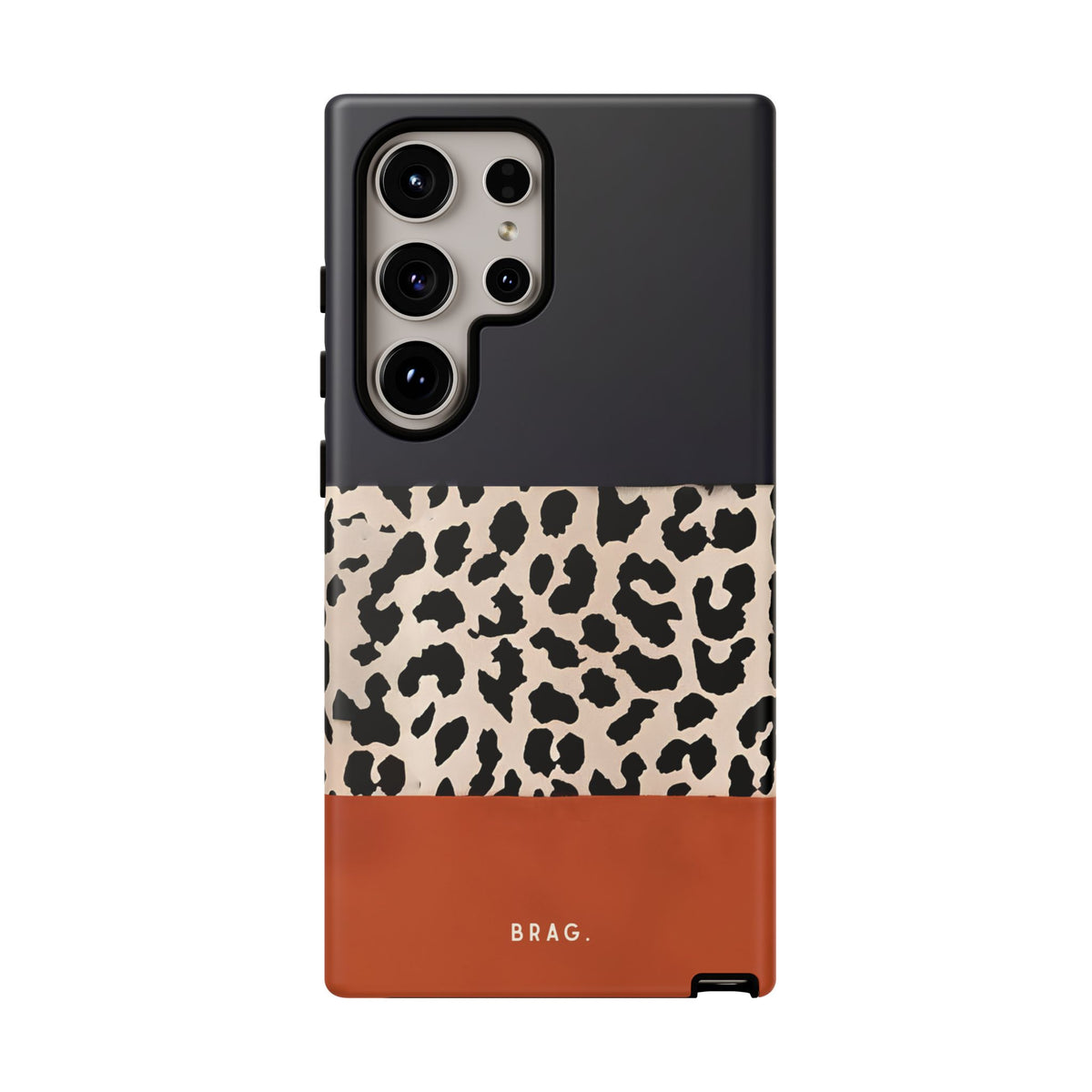 Leopard Block Tough Phone Case – Shockproof Protective iPhone Cover