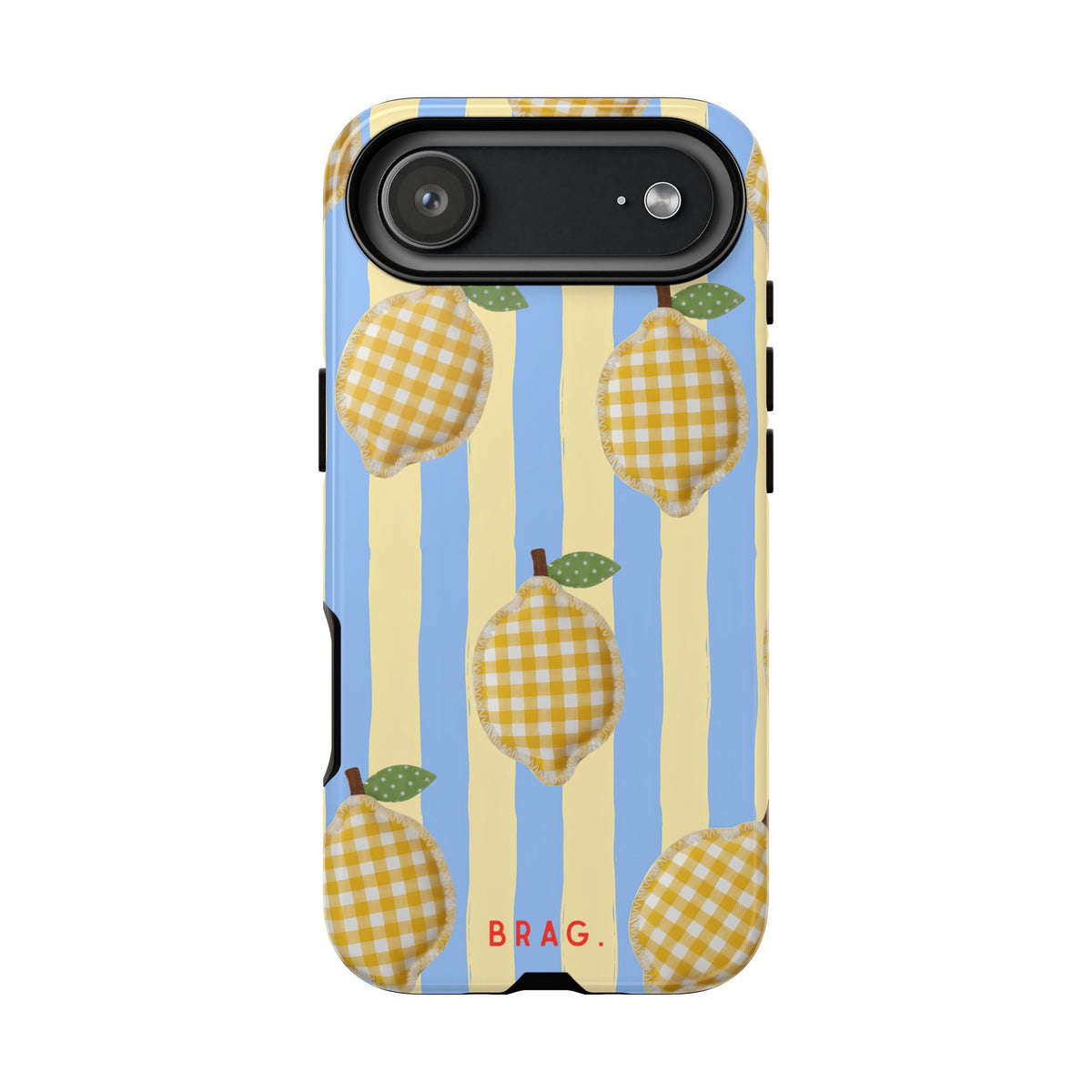 Lemon Checks Tough Phone Case – Shockproof Protective iPhone Cover