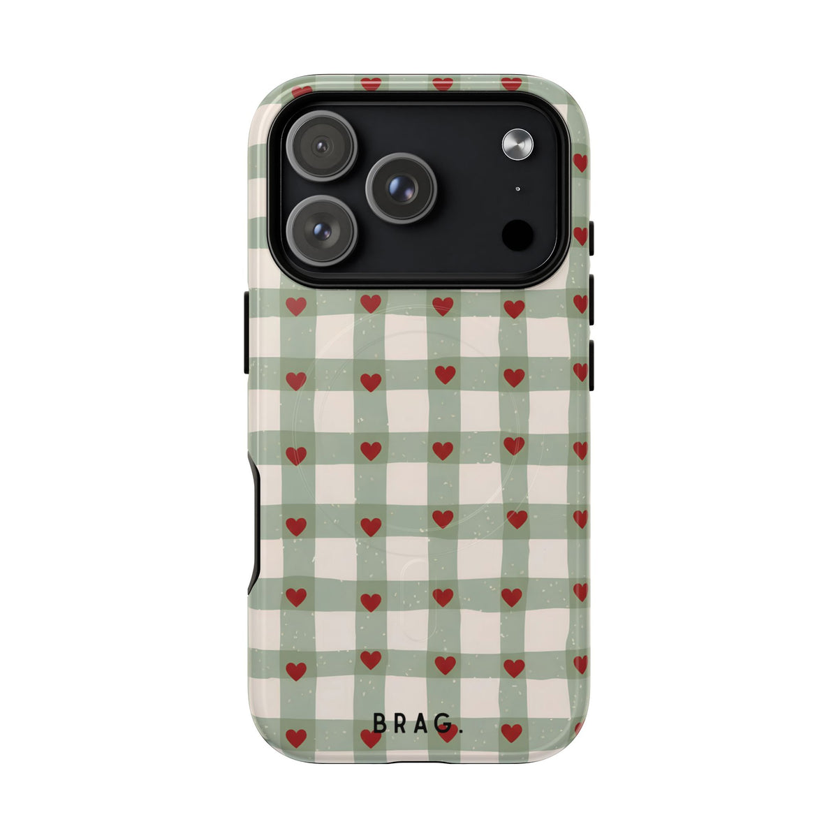 Mint Hearts MagSafe Tough Phone Case — Magnetic Protective Cover
