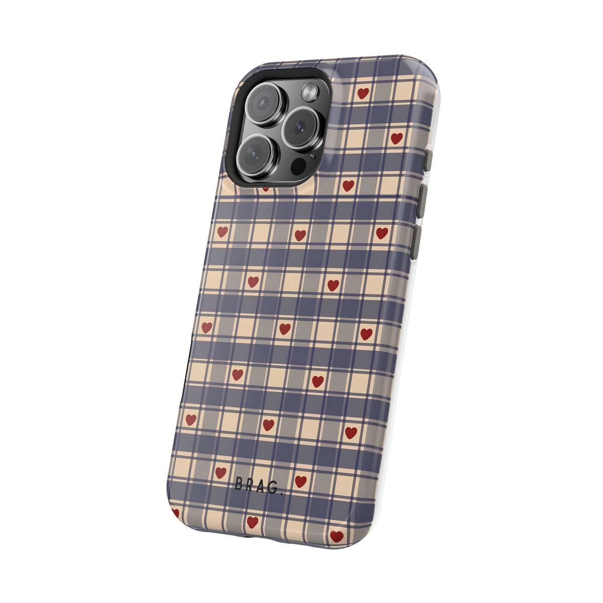 Heart Plaid Magnetic Impact-Resistant Phone Case
