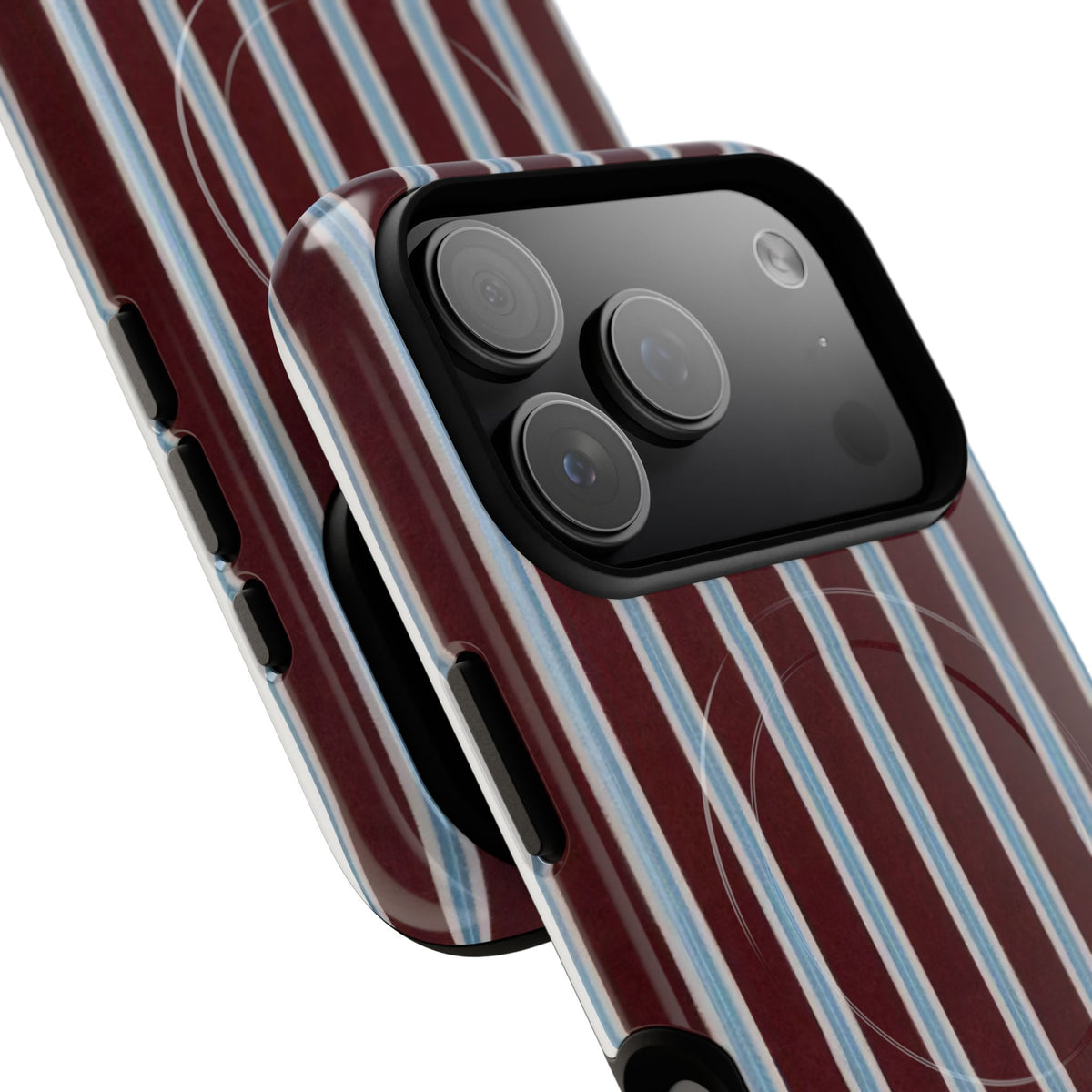 Maroon Lines MagSafe Tough Phone Case — Magnetic Protective Cover