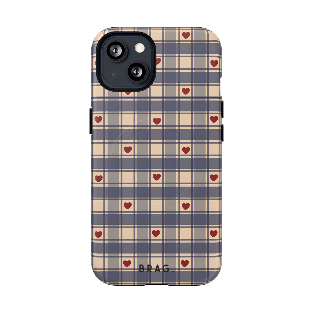 Heart Plaid MagSafe Tough Phone Case — Magnetic Protective Cover