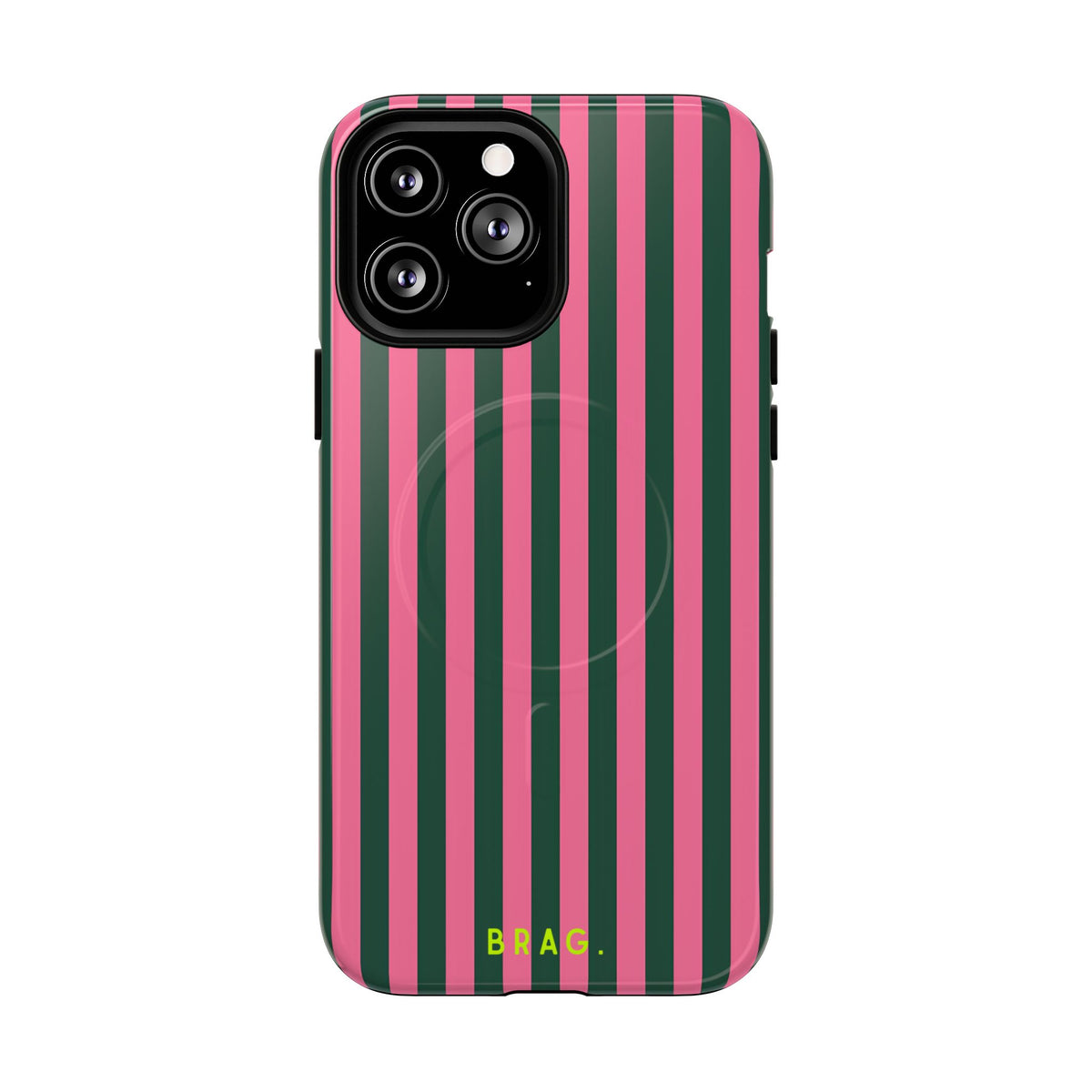 Flamingo Stripe MagSafe Tough Phone Case — Magnetic Protective Cover