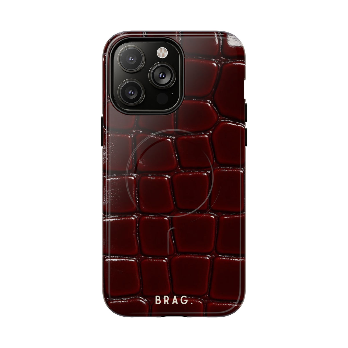 Cherry Leather MagSafe Tough Phone Case — Magnetic Protective Cover