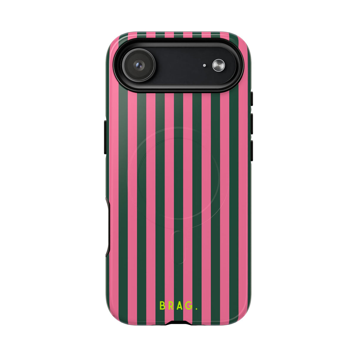 Flamingo Stripe MagSafe Tough Phone Case — Magnetic Protective Cover