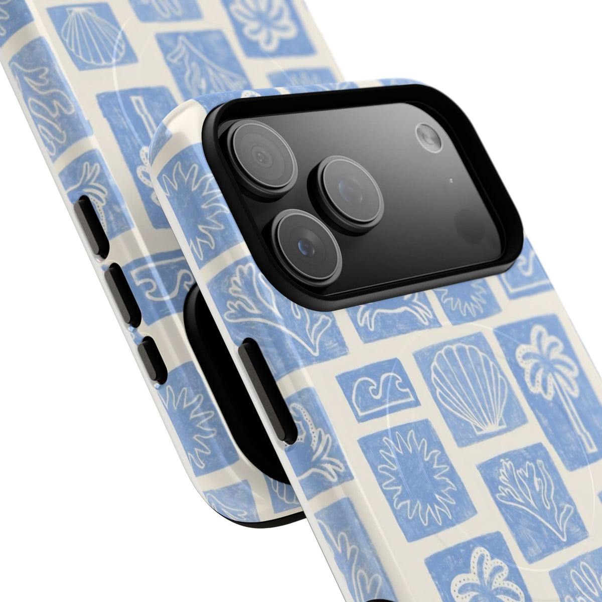 Azure Tiles MagSafe Tough Phone Case — Magnetic Protective Cover