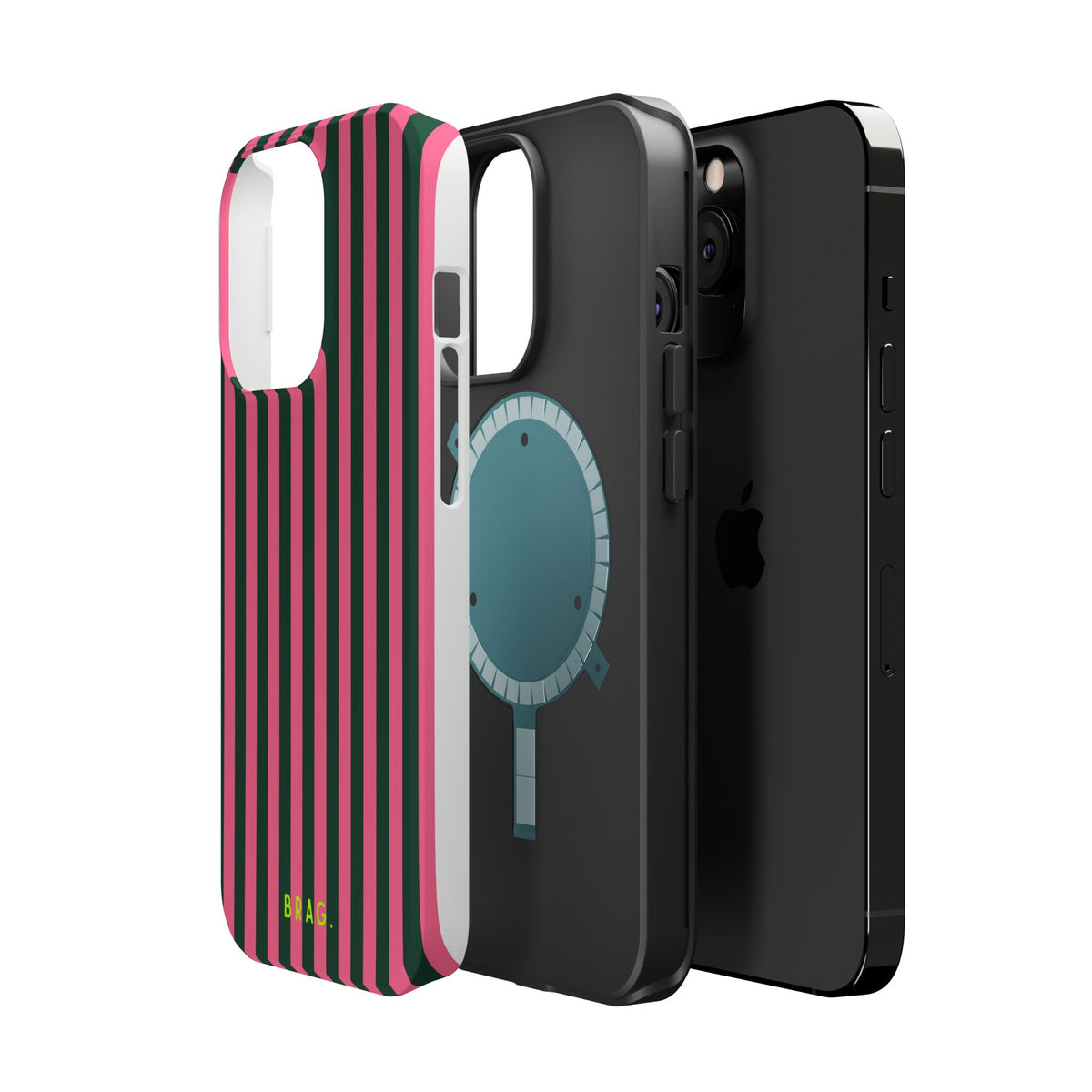 Flamingo Stripe Magnetic Impact-Resistant Phone Case