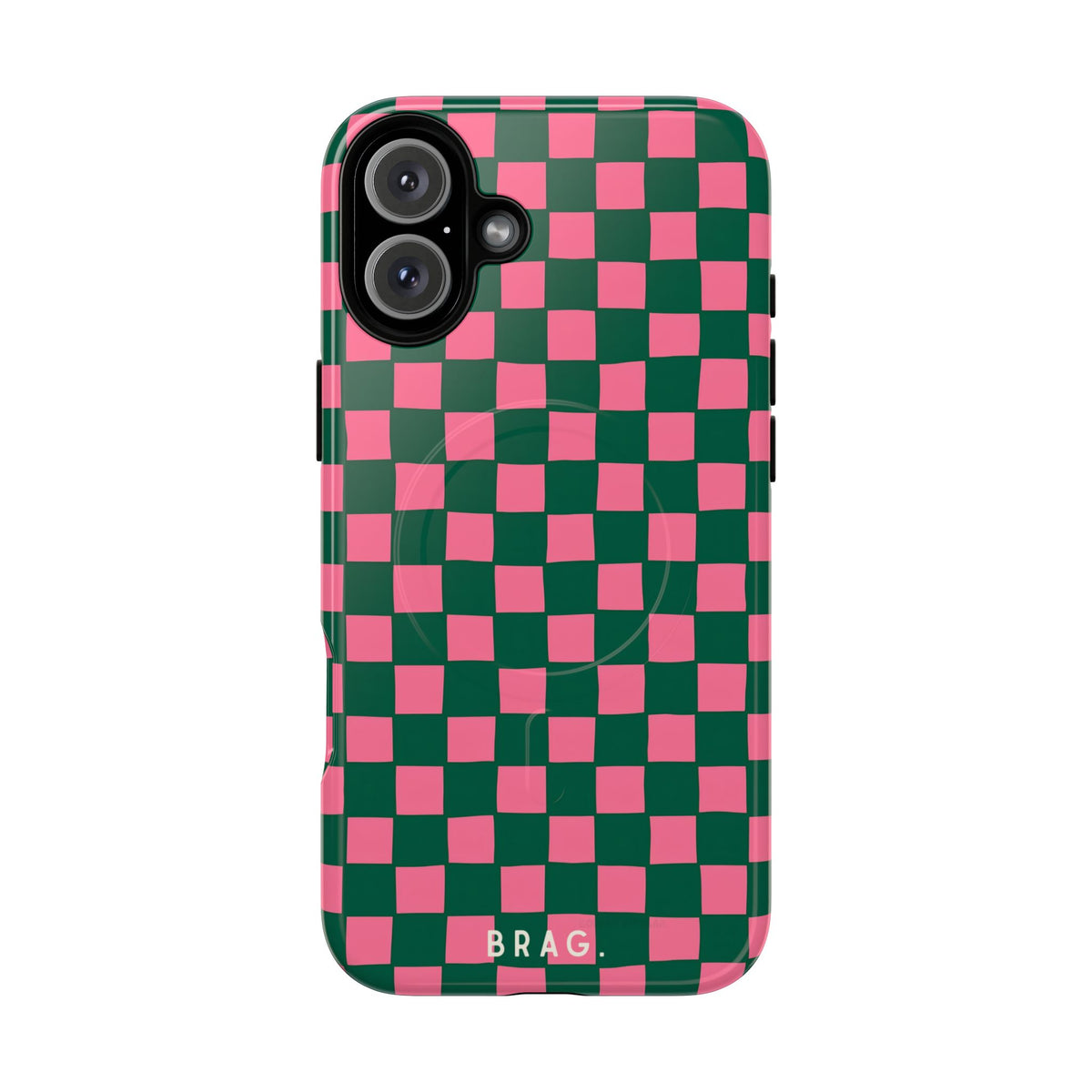 Rasberry Checks MagSafe Tough Phone Case — Magnetic Protective Cover