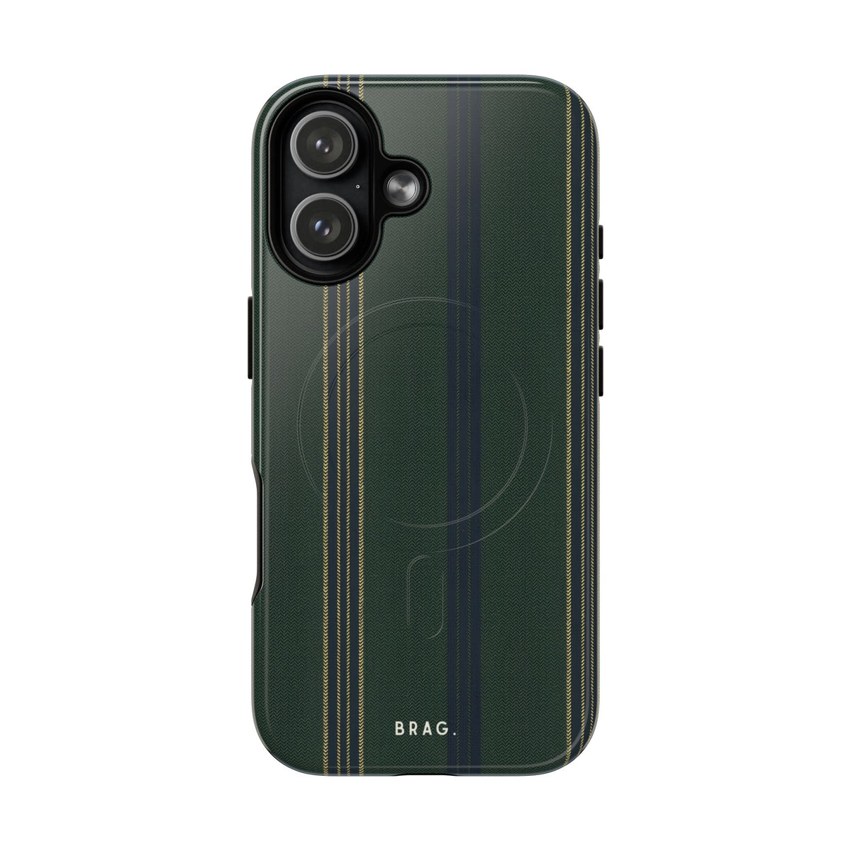 Olive Pinstripe MagSafe Tough Phone Case — Magnetic Protective Cover