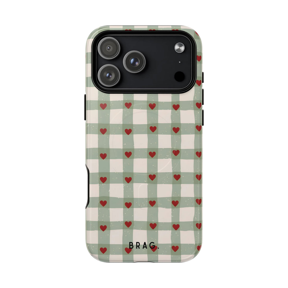 Mint Hearts MagSafe Tough Phone Case — Magnetic Protective Cover