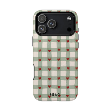 Mint Hearts MagSafe Tough Phone Case — Magnetic Protective Cover