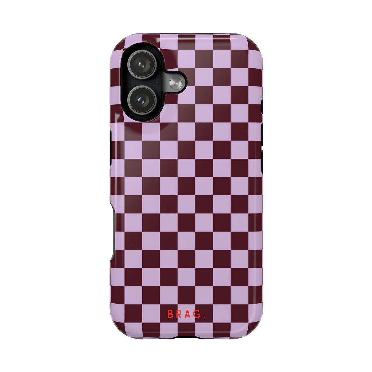 Cherry Check Magnetic Impact-Resistant Phone Case