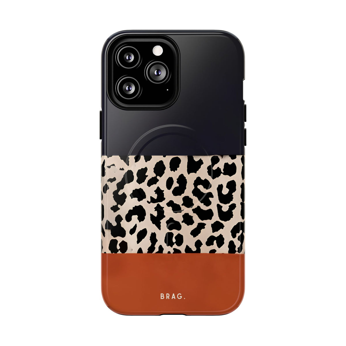Leopard Block MagSafe Tough Phone Case — Magnetic Protective Cover