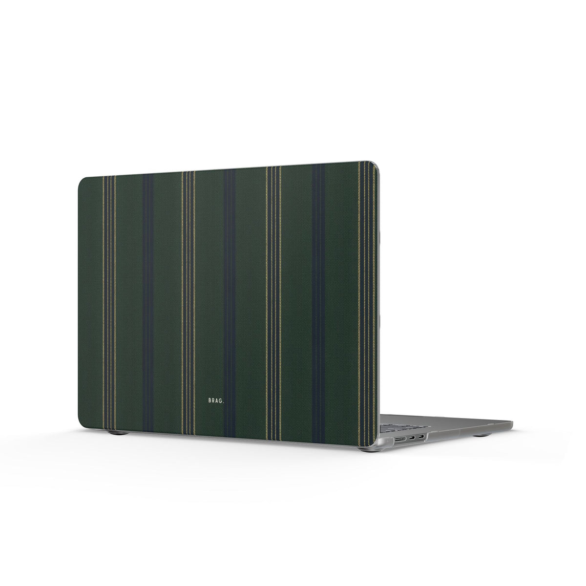 Olive Pinstripe Matte MacBook Case — Slim Protective Laptop Cover