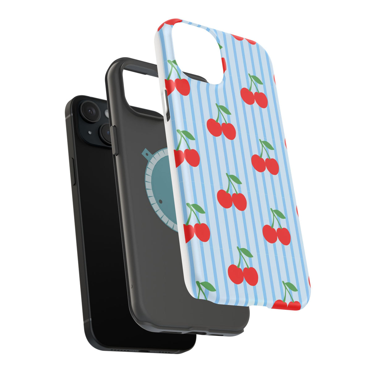 Sunday Market Magnetic Impact Phone Case — Blue Stripe Retro Design
