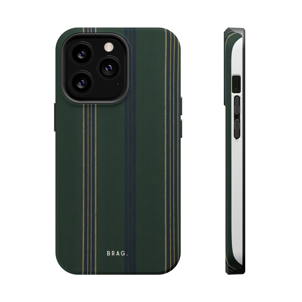 Olive Pinstripe Magnetic Impact-Resistant Phone Case