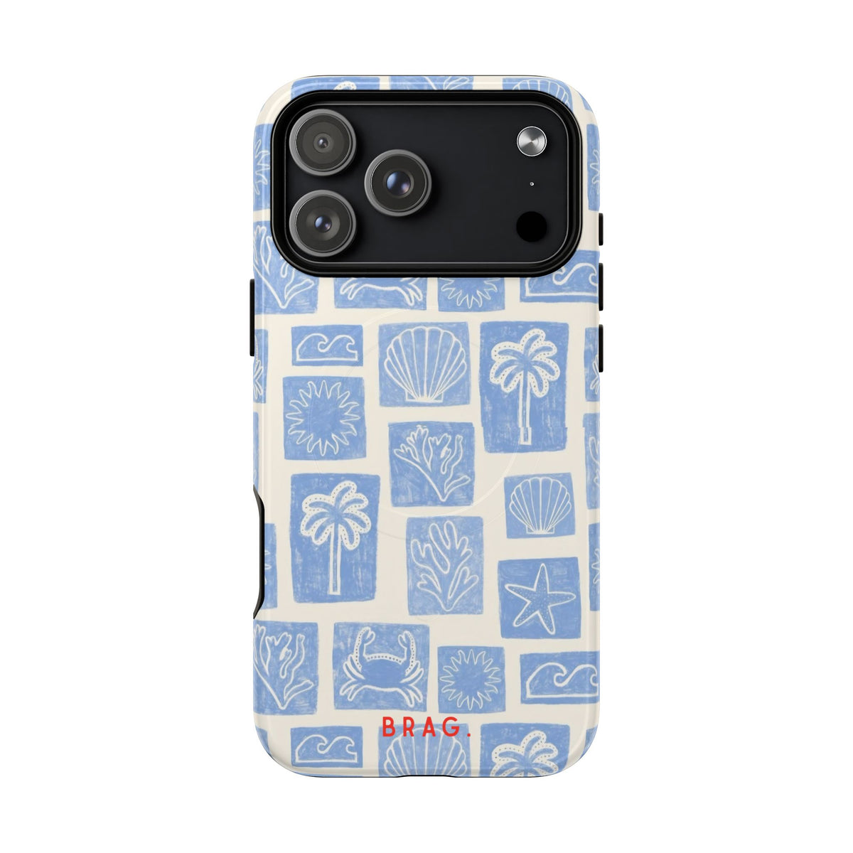 Azure Tiles MagSafe Tough Phone Case — Magnetic Protective Cover