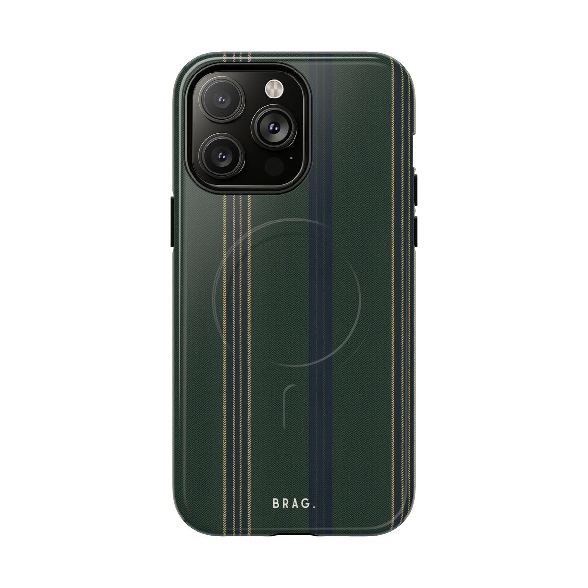 Olive Pinstripe MagSafe Tough Phone Case — Magnetic Protective Cover
