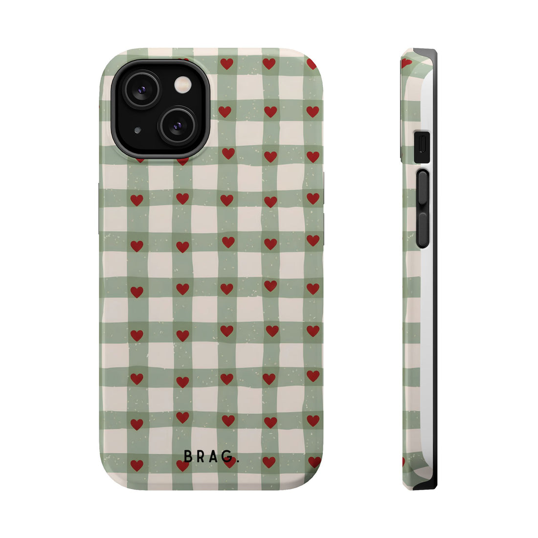 Mint Hearts Magnetic Impact-Resistant Phone Case
