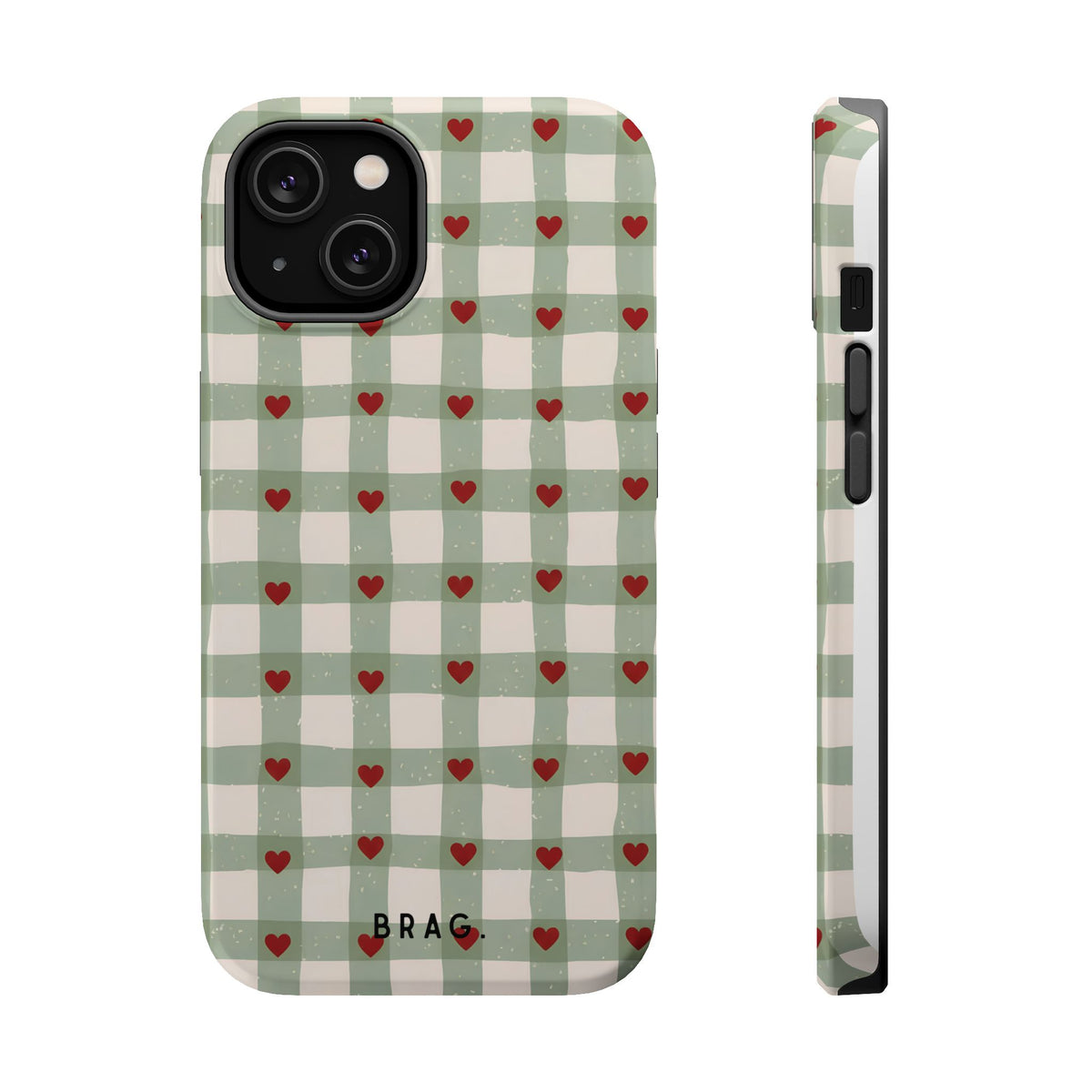 Mint Hearts Magnetic Impact-Resistant Phone Case