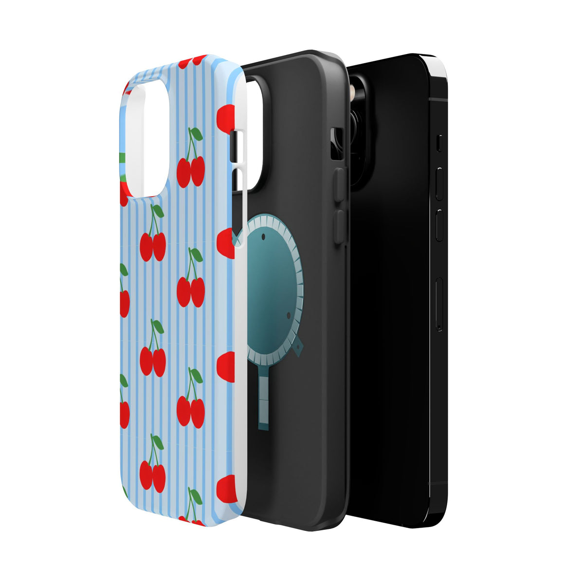 Sunday Market Magnetic Impact Phone Case — Blue Stripe Retro Design