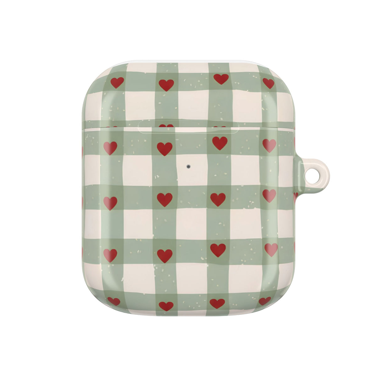 Mint Hearts AirPod Case – Slim Protective Charging Case