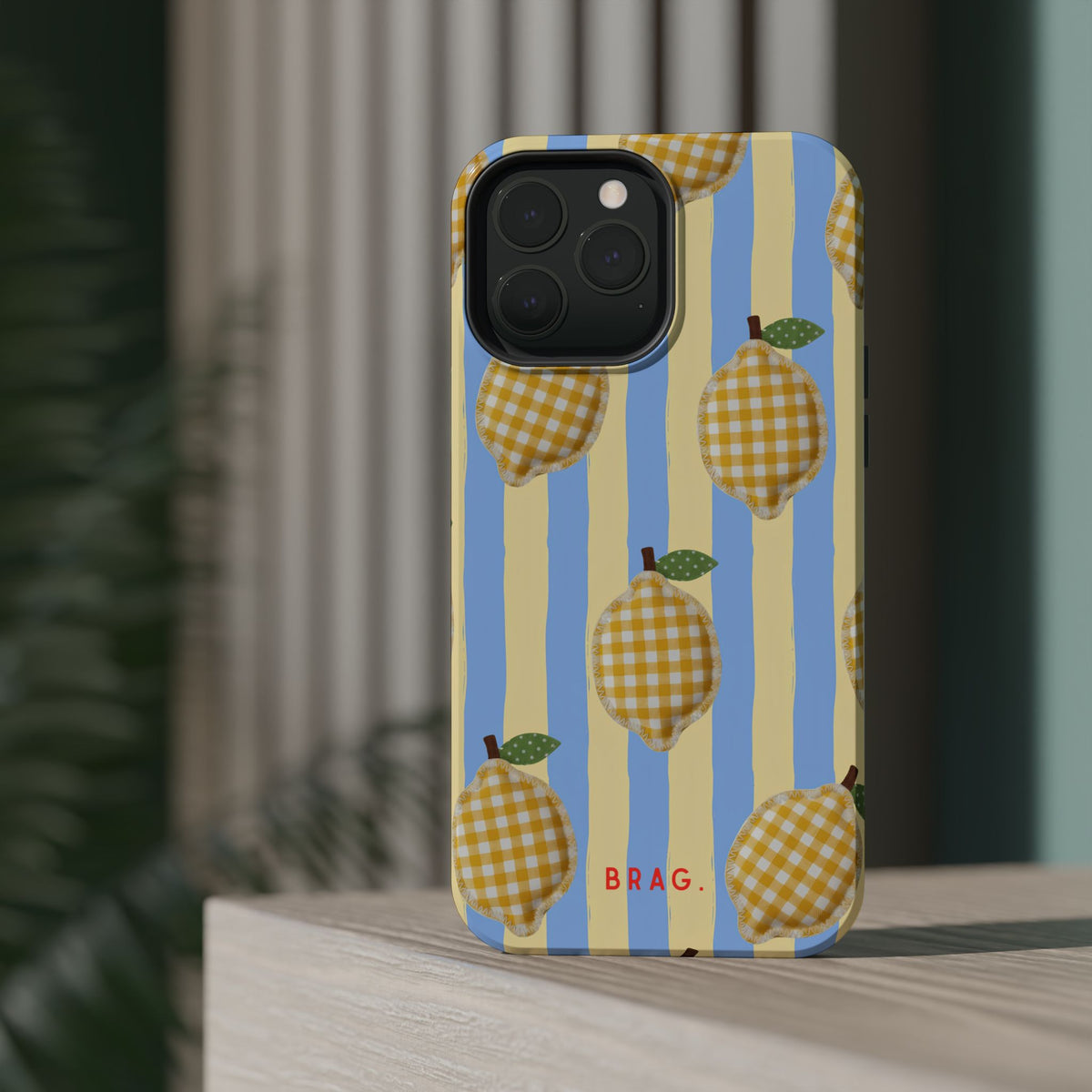 Lemon checks Magnetic Impact-Resistant Phone Case