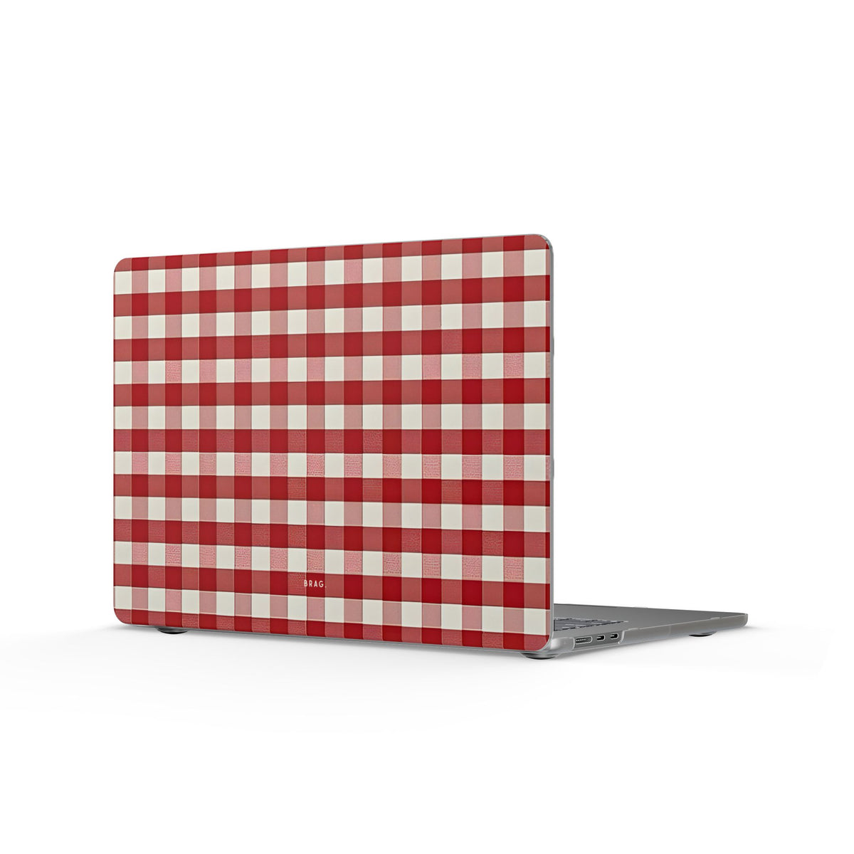 Red Gingham Matte MacBook Case — Slim Protective Laptop Cover
