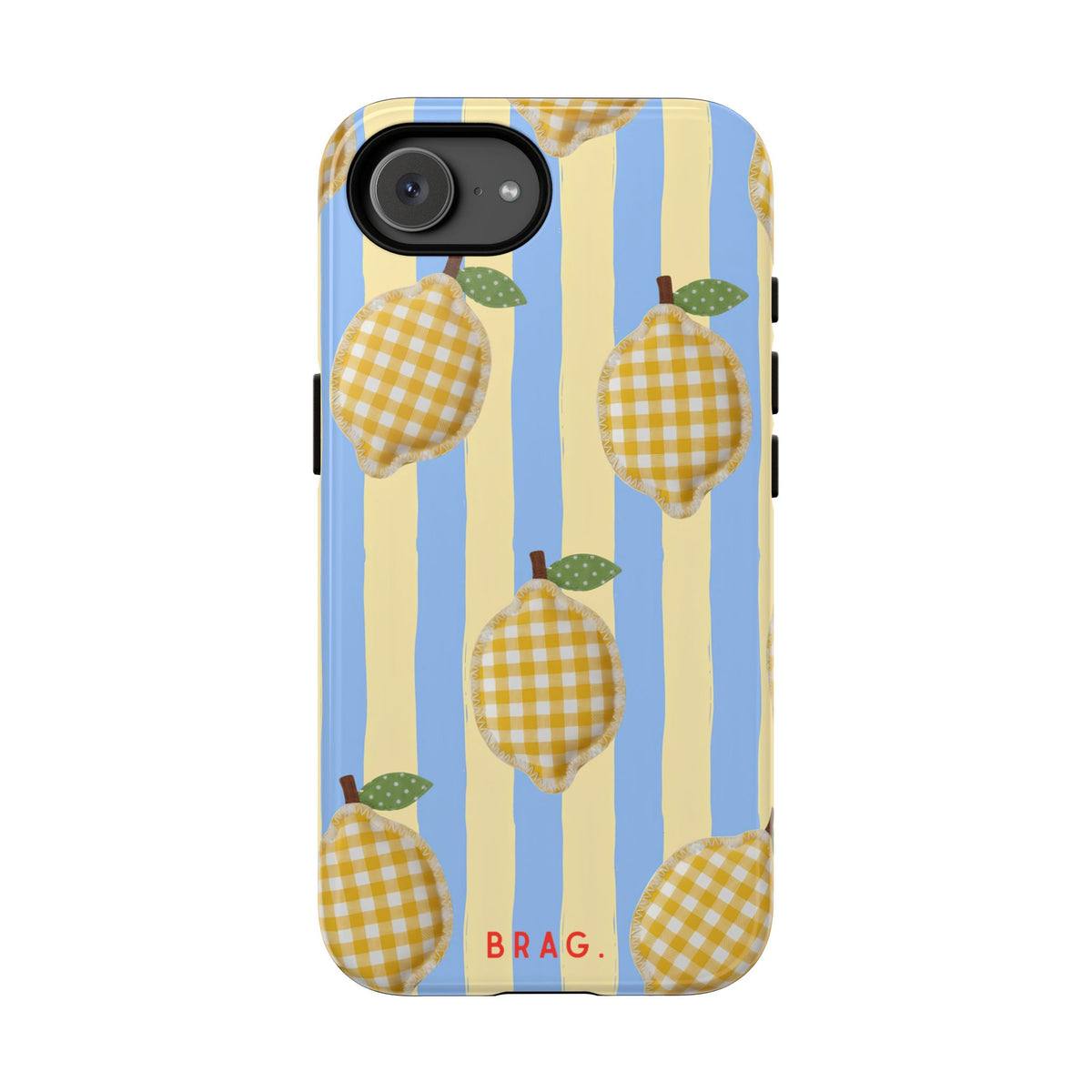 Lemon Checks Tough Phone Case – Shockproof Protective iPhone Cover