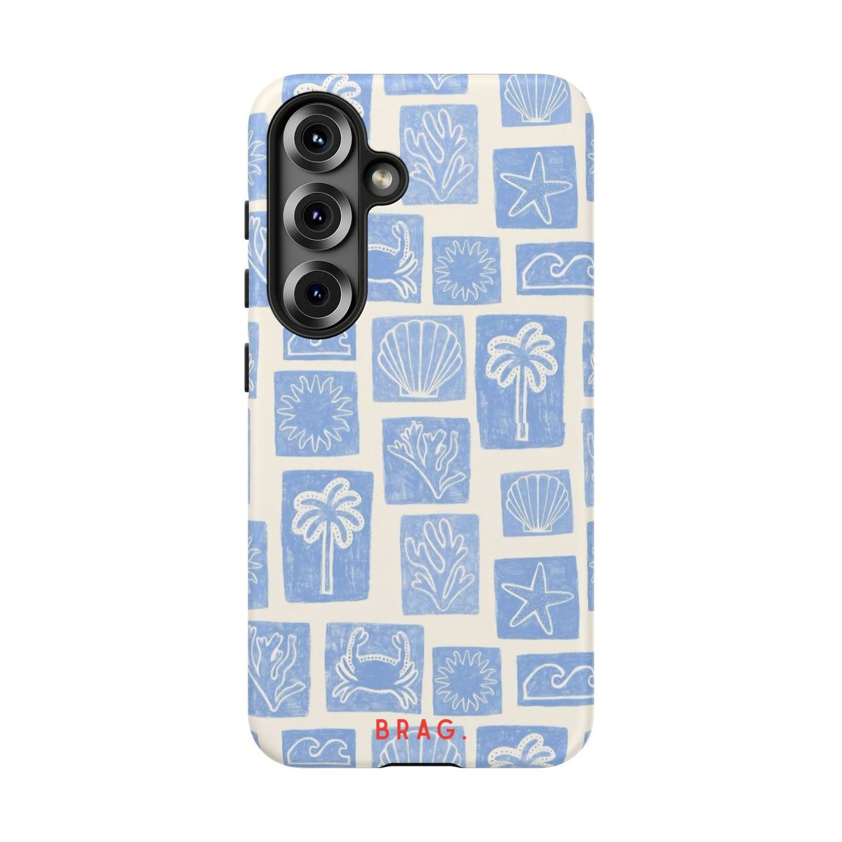 Azure Tiles Tough Phone Case – Shockproof Protective iPhone Cover