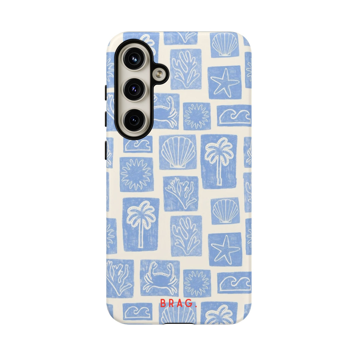 Azure Tiles Tough Phone Case – Shockproof Protective iPhone Cover
