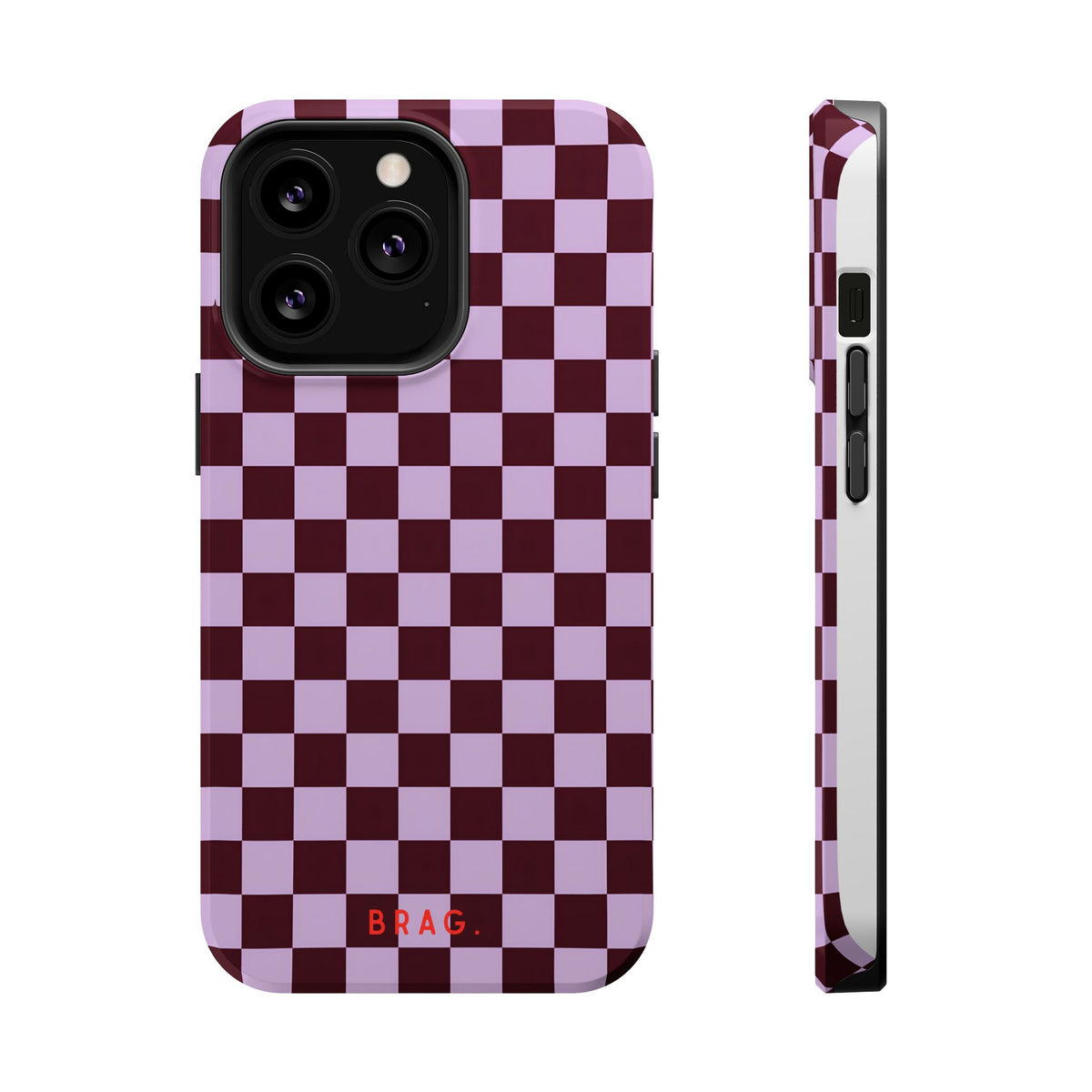 Cherry Check Magnetic Impact-Resistant Phone Case