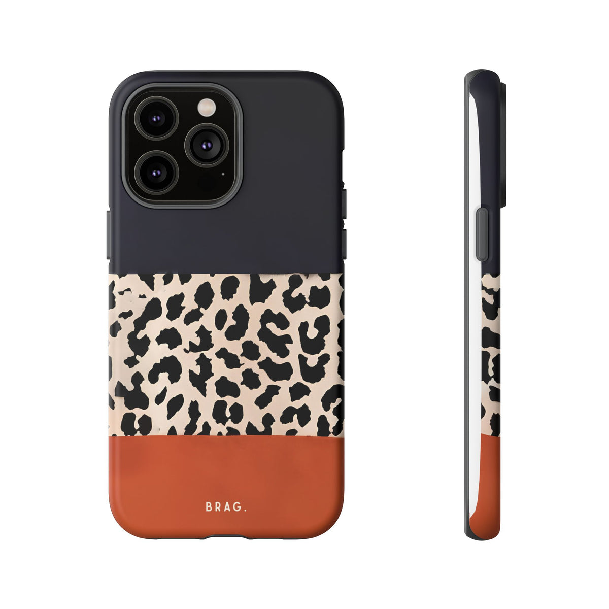 Leopard Block Tough Phone Case – Shockproof Protective iPhone Cover