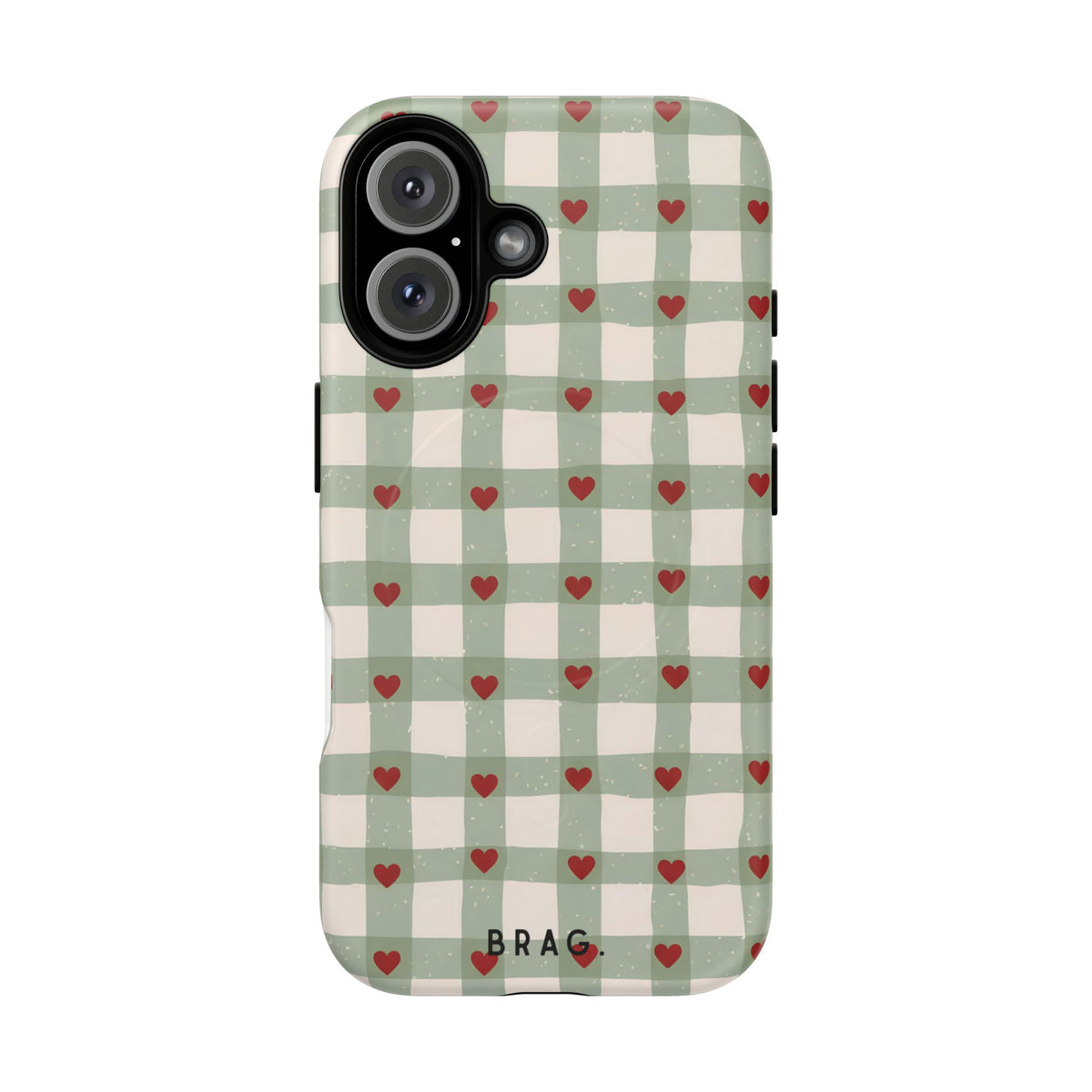 Mint Hearts MagSafe Tough Phone Case — Magnetic Protective Cover
