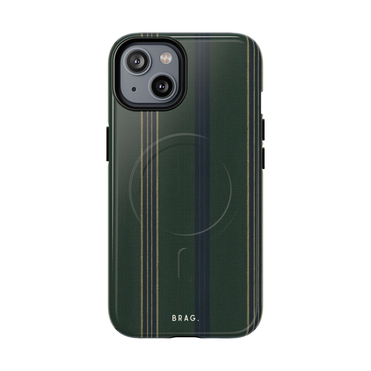 Olive Pinstripe MagSafe Tough Phone Case — Magnetic Protective Cover