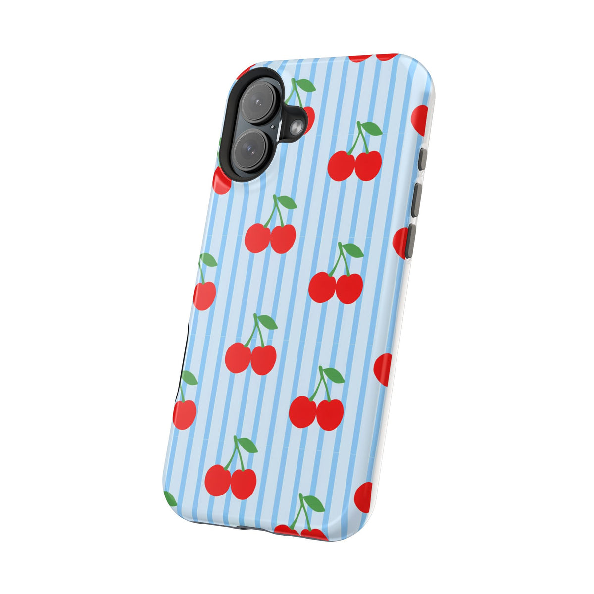 Sunday Market Magnetic Impact Phone Case — Blue Stripe Retro Design
