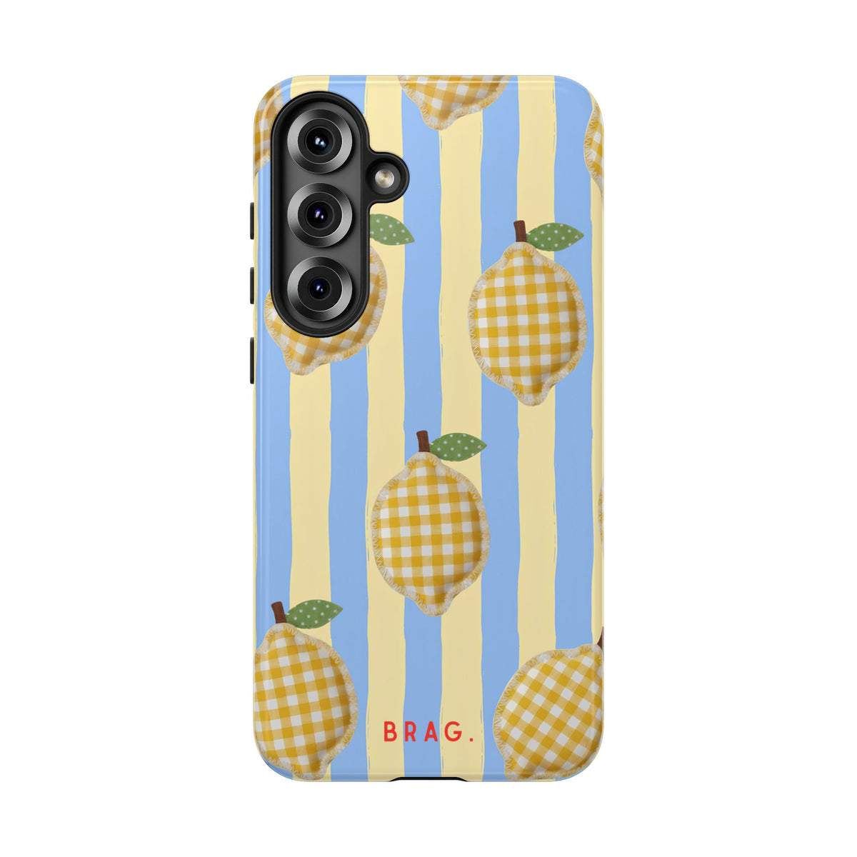Lemon Checks Tough Phone Case – Shockproof Protective iPhone Cover