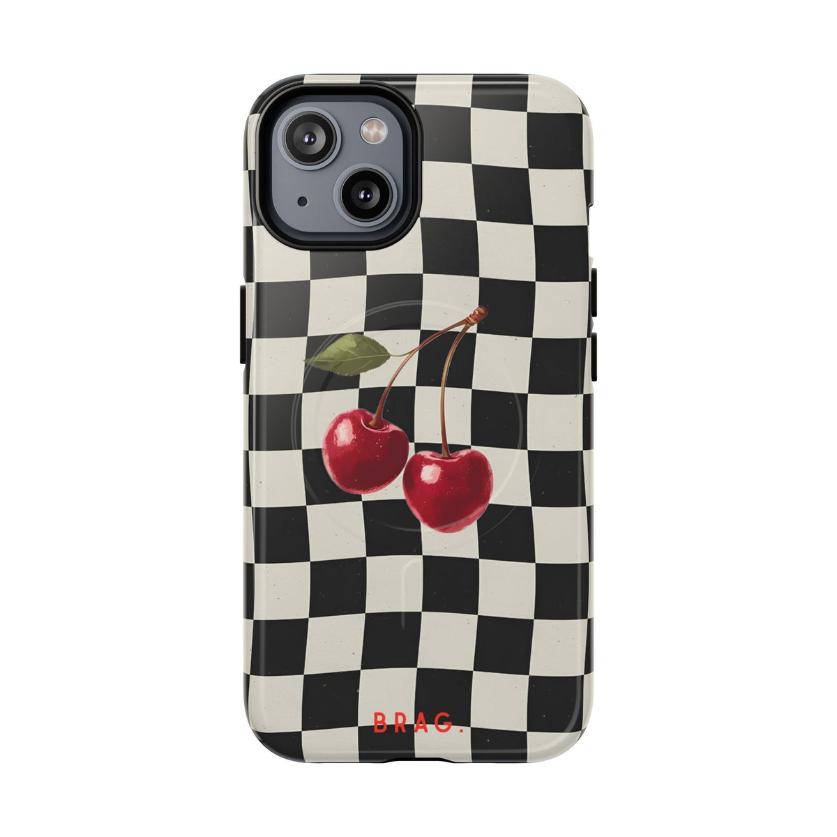 Cherry Check MagSafe Tough Phone Case — Magnetic Protective Cover