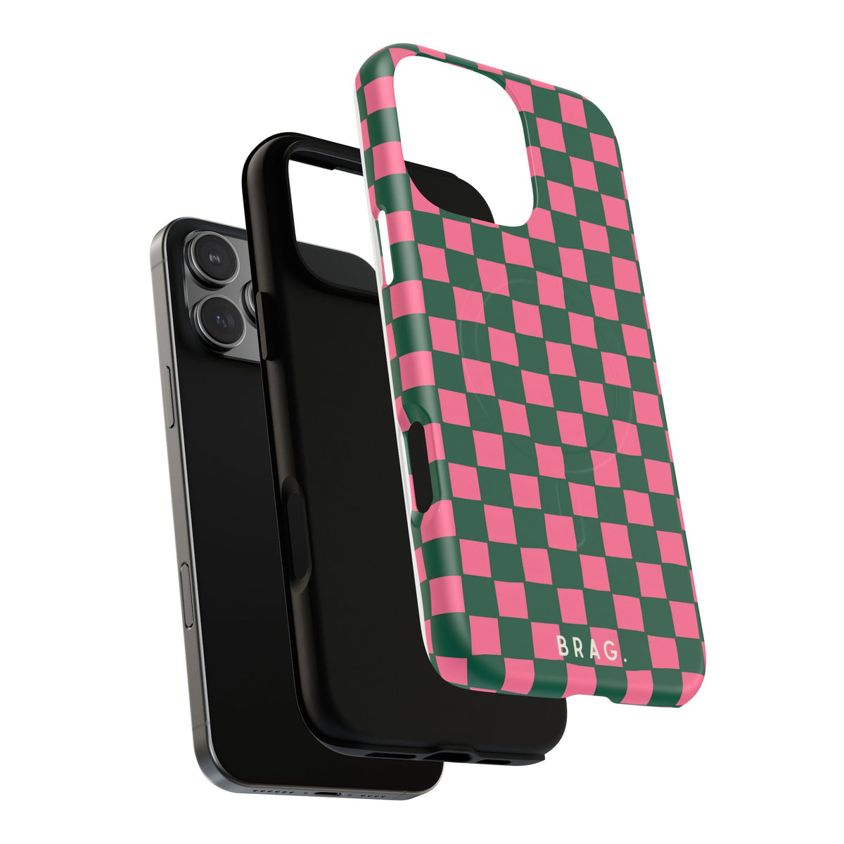 Rasberry Checks MagSafe Tough Phone Case — Magnetic Protective Cover